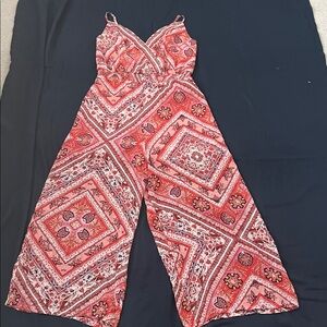 Guess Red Patterned Jumpsuit